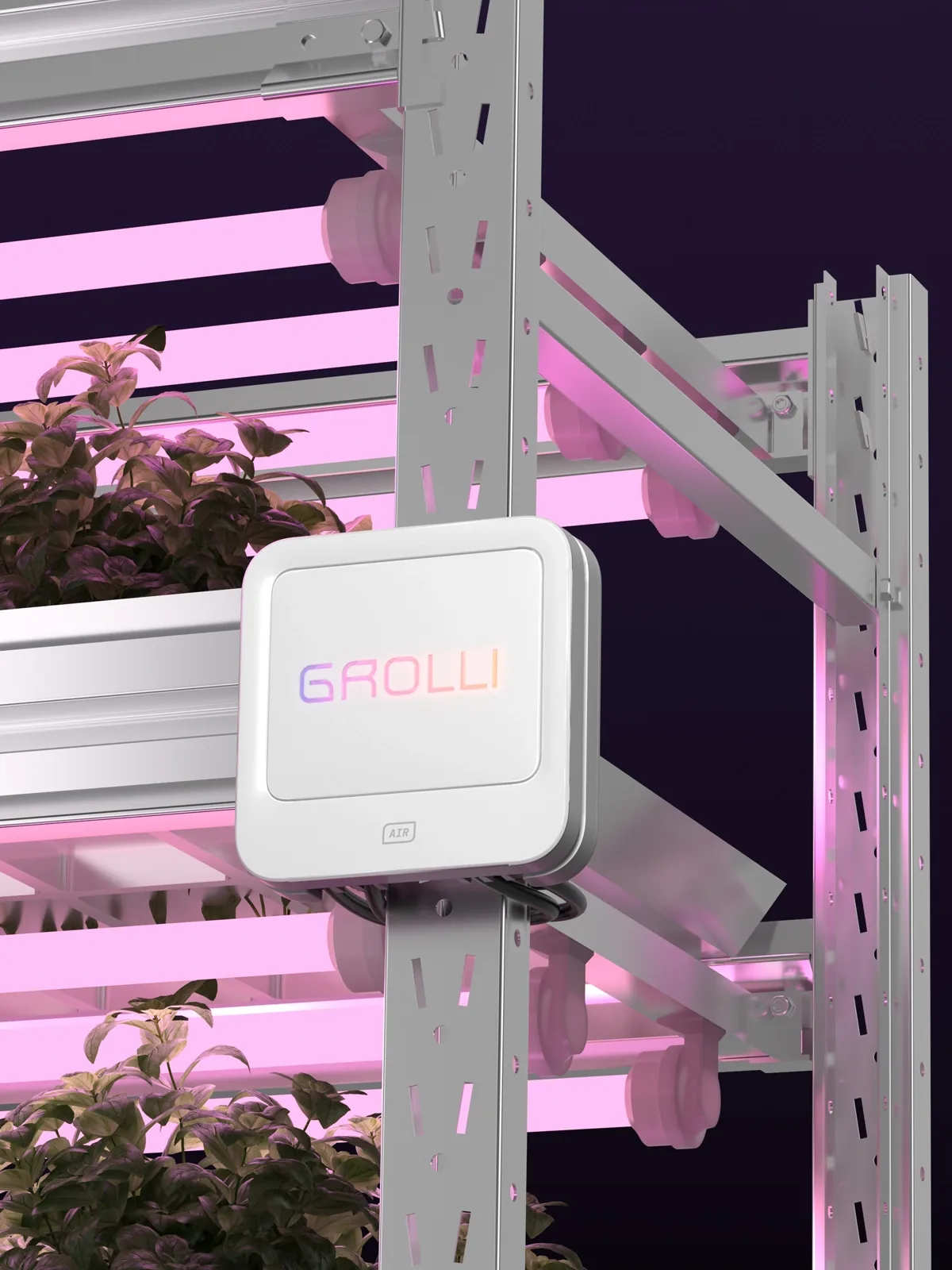 Grolli Air на стойке вертикальной фермы