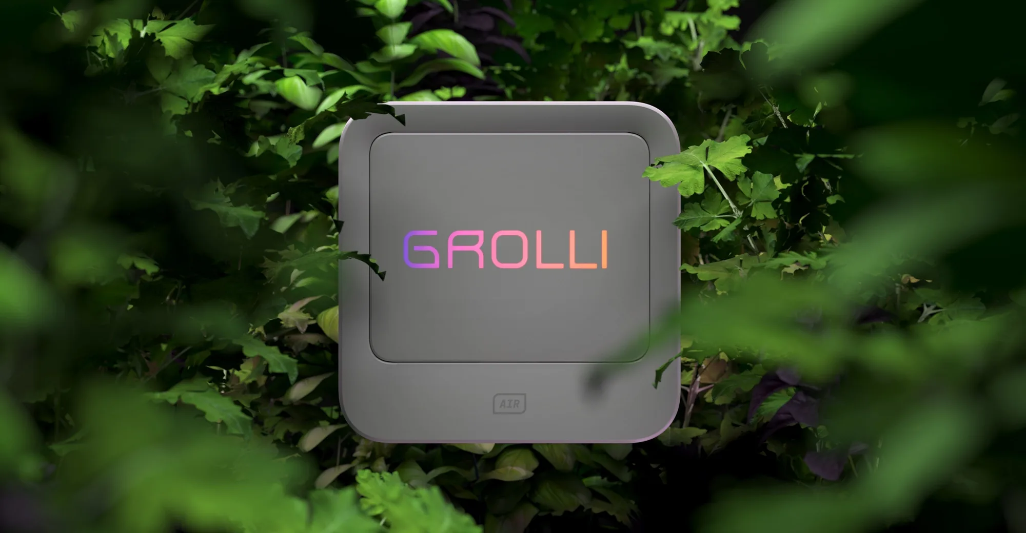 Газоанализатор Grolli Air среди листьев